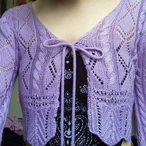 lavender knit shrug sweater